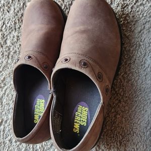Women's SHOES FOR CREWS brand suede clogs work shoes.